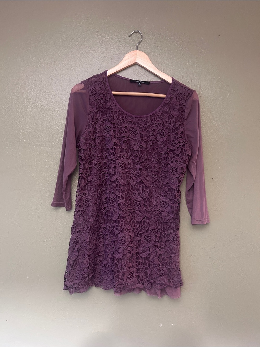 Romantic Lace Overlay whimsigoth fairycore tunic in Plum